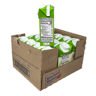 Case of 12 Kitchen Basics Unsalted Vegetable Broth - 8.25oz.
