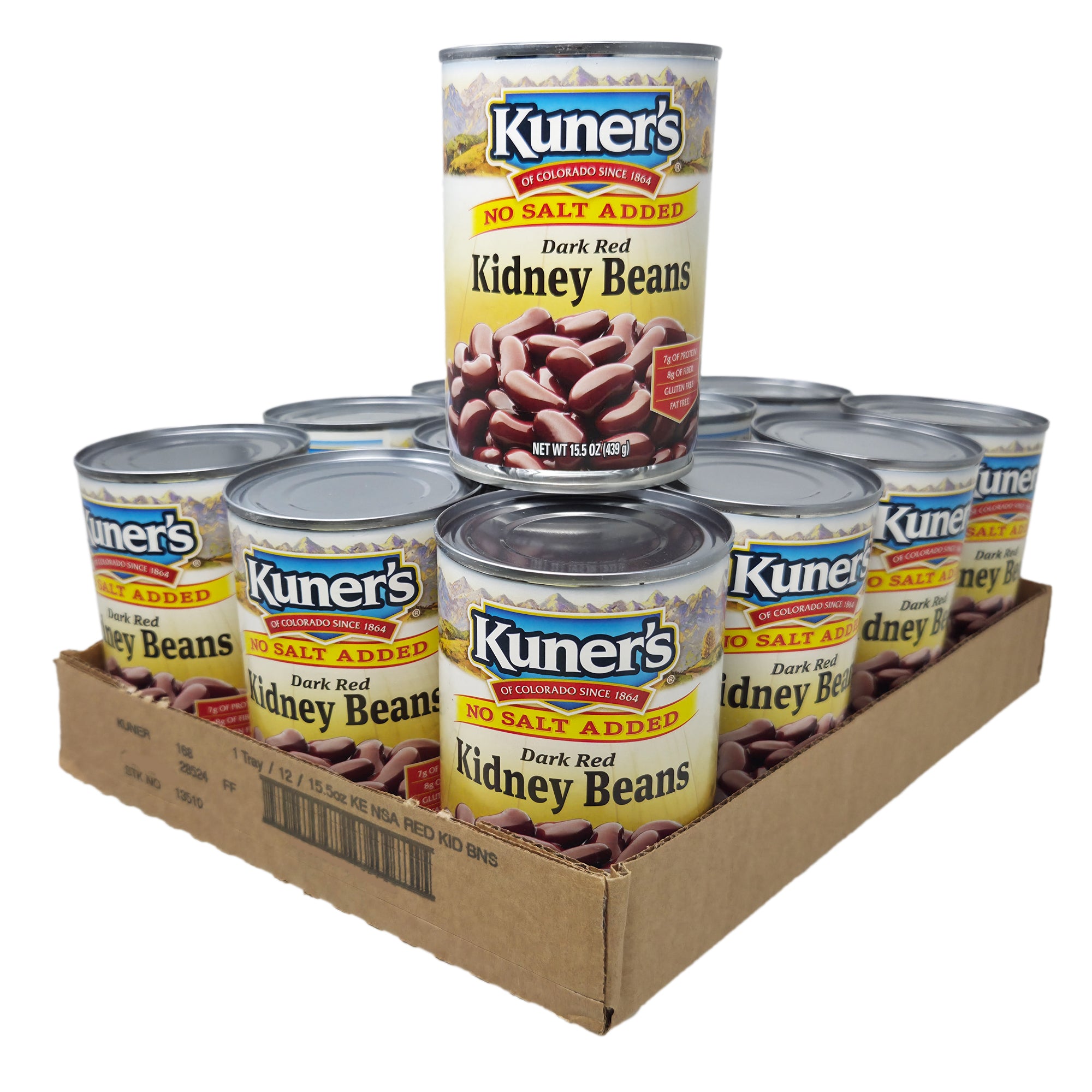 Case of 12 Kuner's Dark Red Kidney Beans- No Added Salt - 15 oz.