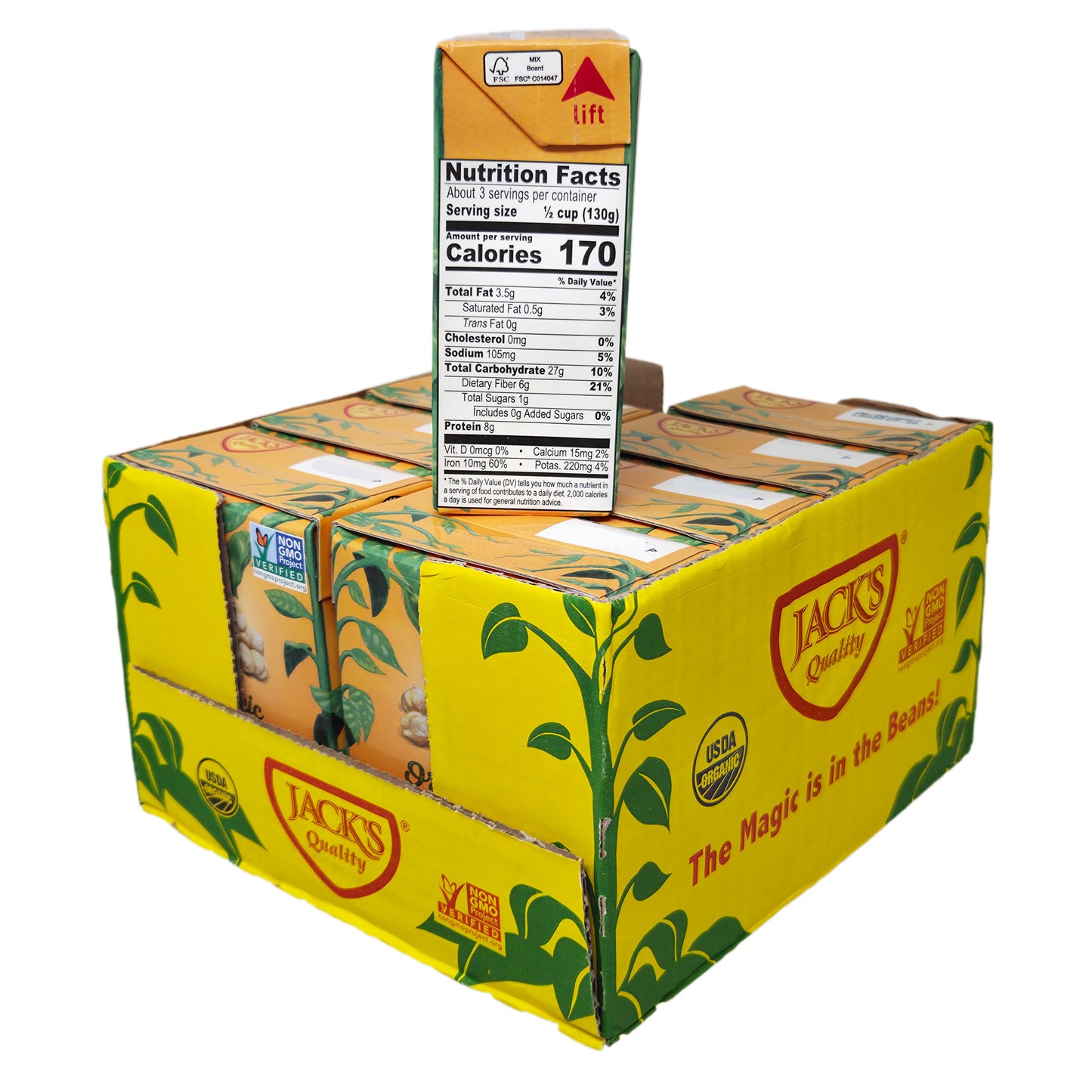 Case of 8 Jack's Quality Organic Low Sodium Garbanzo Beans - 13.4oz.