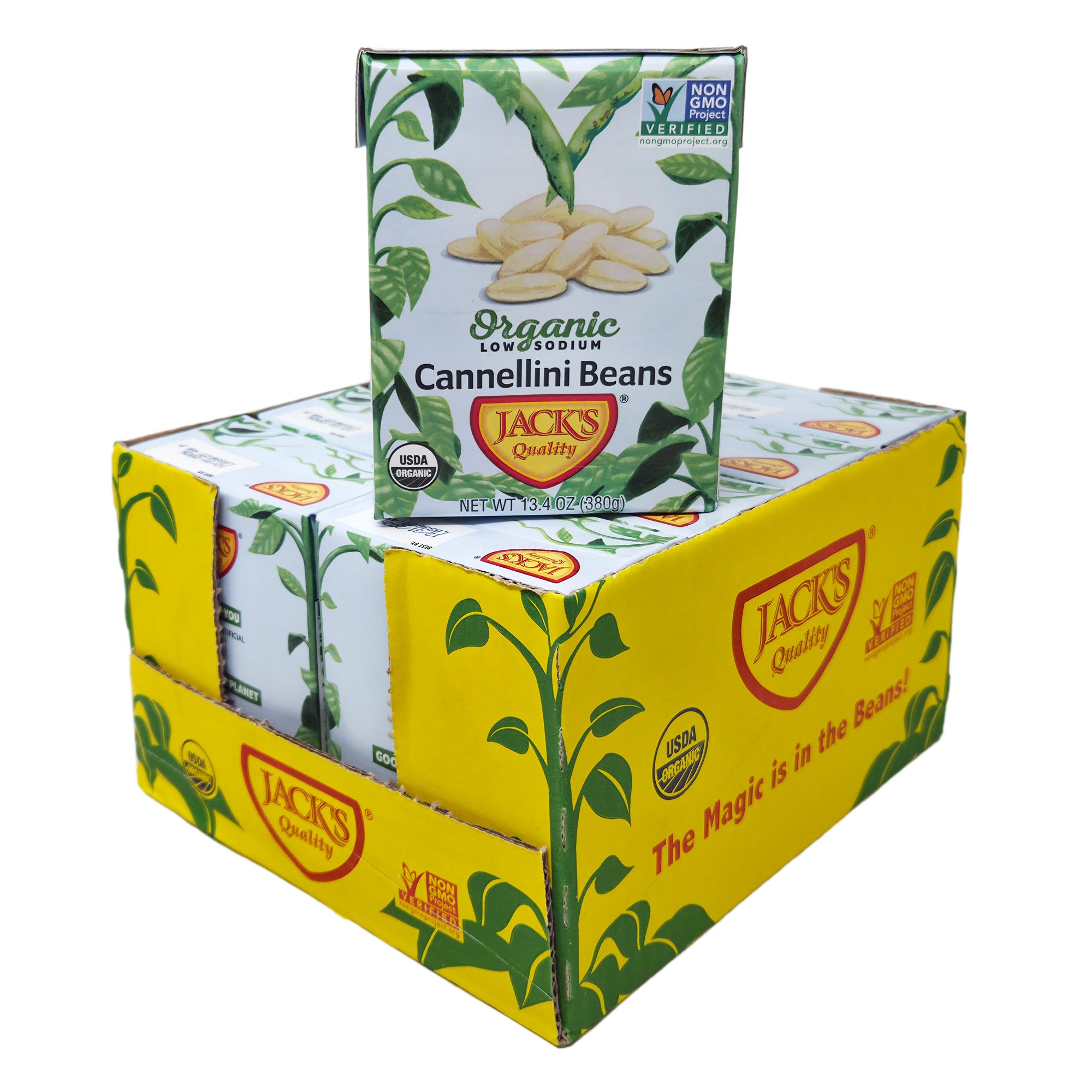 Case of 8 Jack's Quality Organic Low Sodium Cannellini Beans 13.4oz - Healthy Heart Market