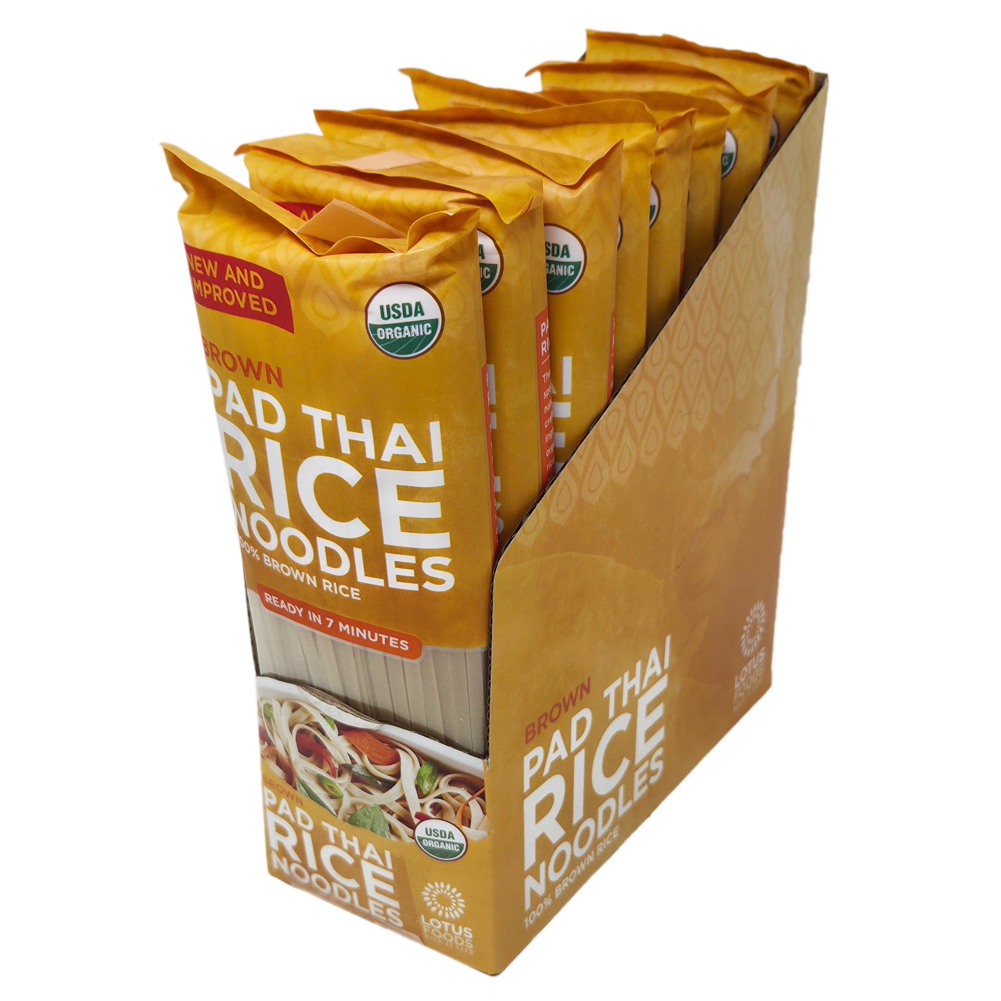 Case of 8 Lotus Foods Brown Pad Thai Rice Noodles