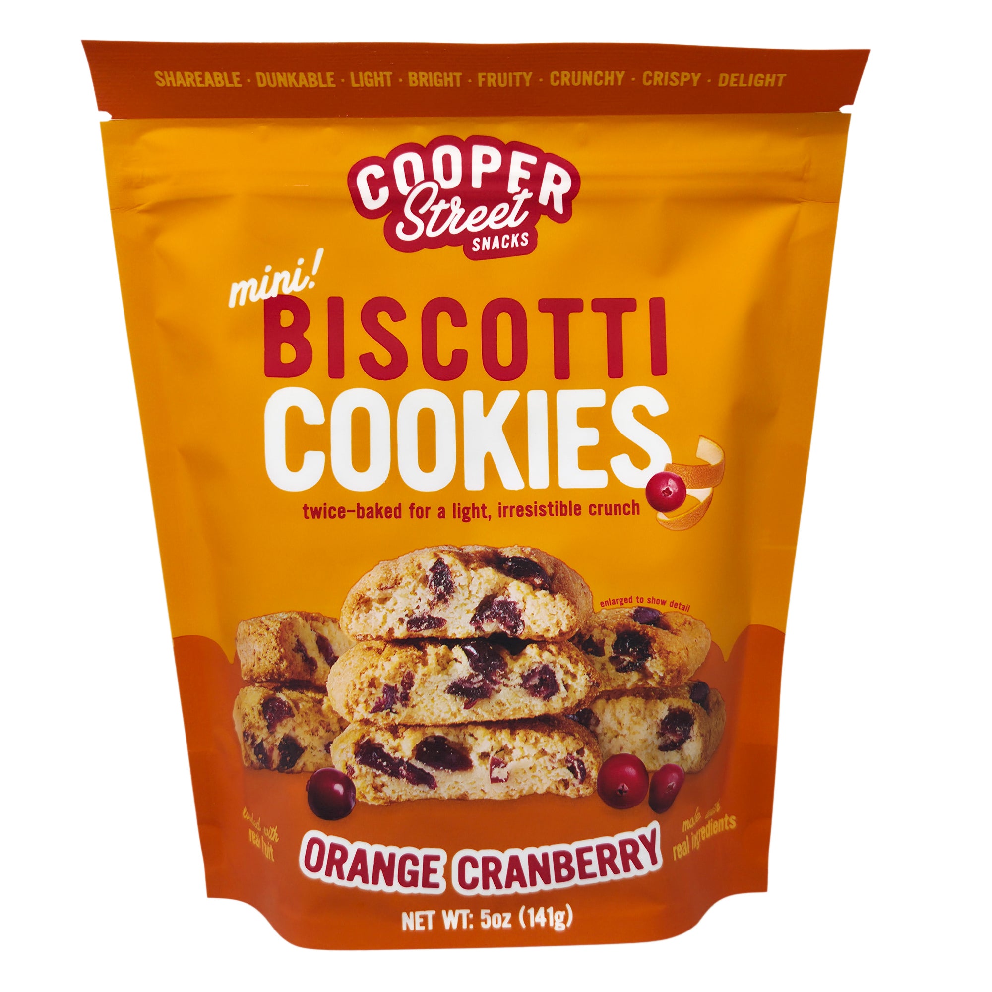 Cooper Street Snacks Twice Baked Orange Cranberry Cookies - 5oz.