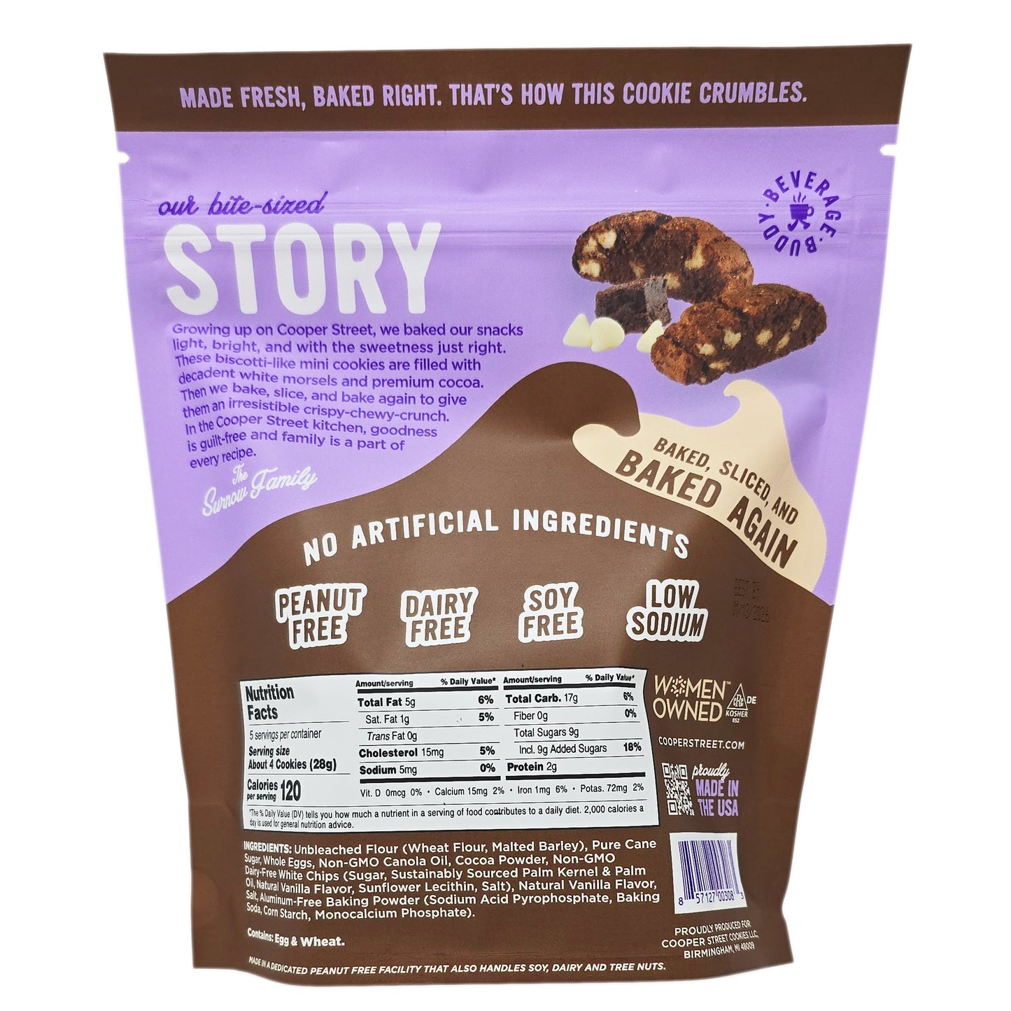 Cooper Street Snacks Twice Baked Brownie Chocolate Crunch Cookies - 5oz.