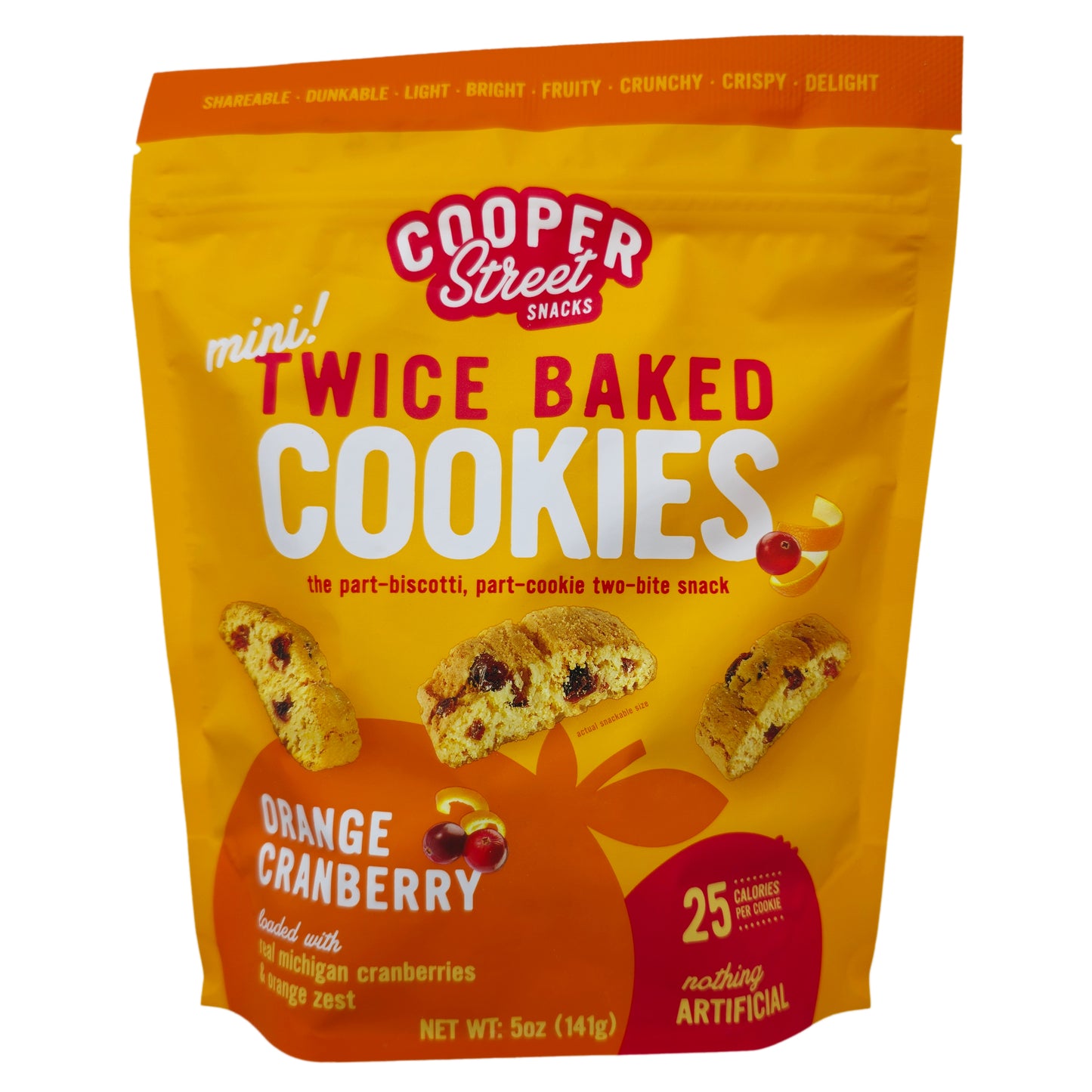 Cooper Street Snacks Twice Baked Orange Cranberry Cookies - 5oz.