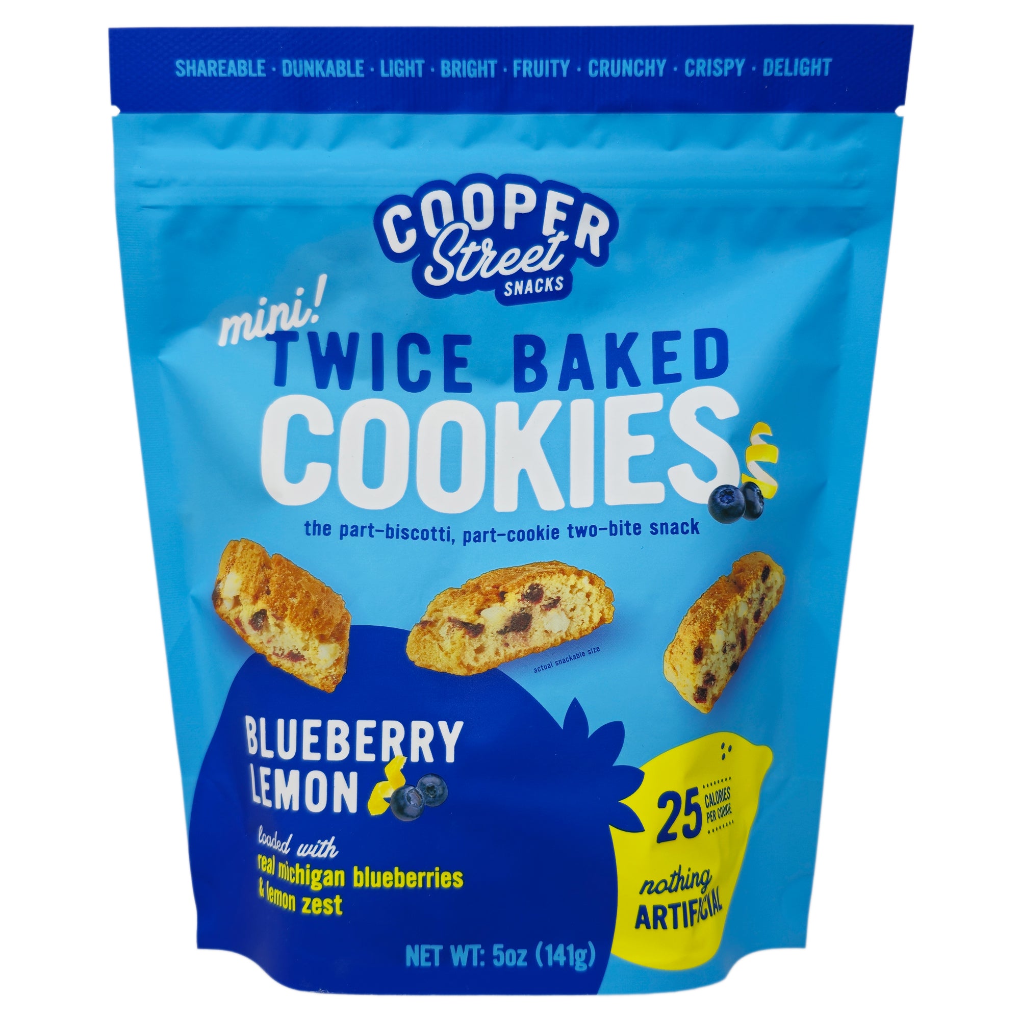 Cooper Street Snacks Twice Baked Blueberry Lemon Cookies - 5oz.