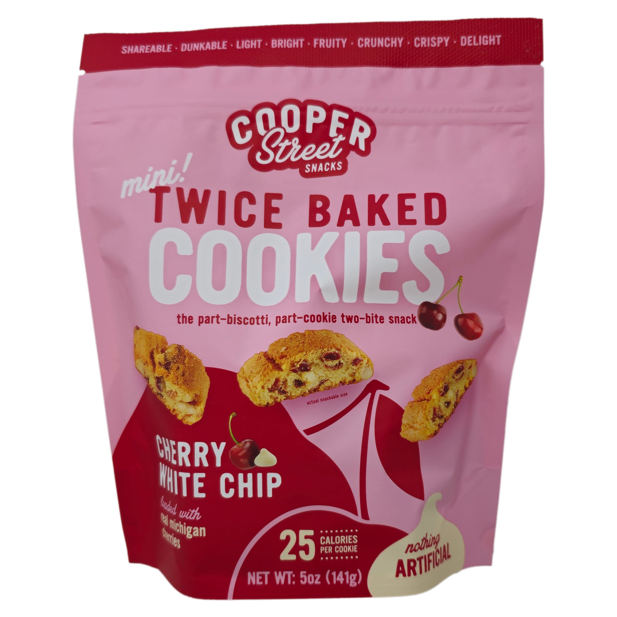 Cooper Street Snacks Twice Baked Cherry White Chip Cookies - 5oz.