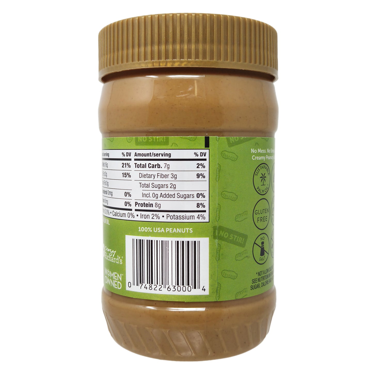 Crazy Richard's No Stir No Salt, No Sugar Added Creamy Peanut Butter Spread - 16oz