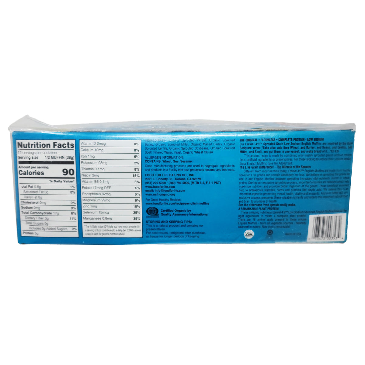 Food for Life Ezekiel Low Sodium English Muffins 16oz. Healthy