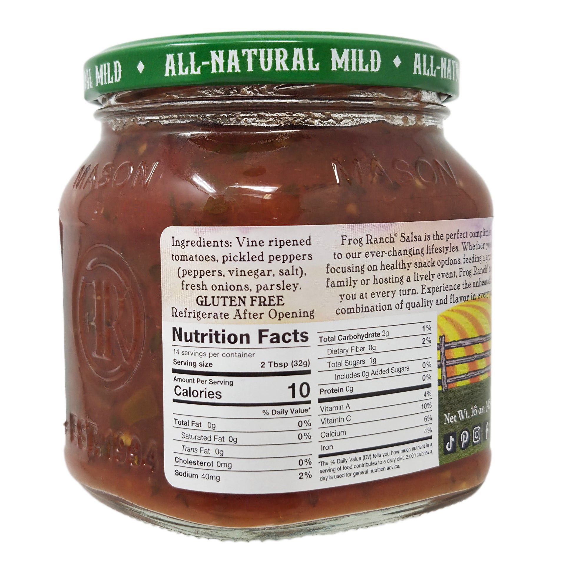 Frog Ranch Mild Salsa-16 oz. - Healthy Heart Market