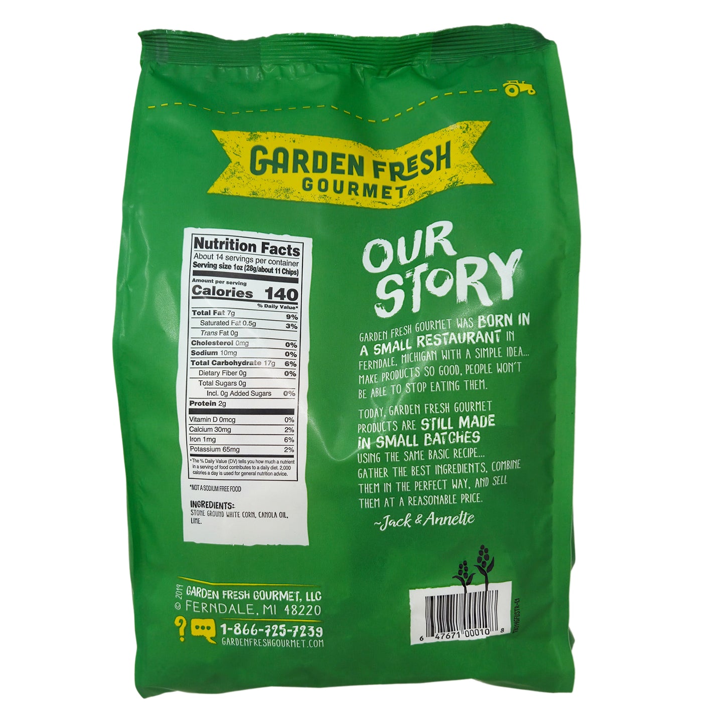 Garden Fresh Gourmet Unsalted Tortilla Chips - 14oz.