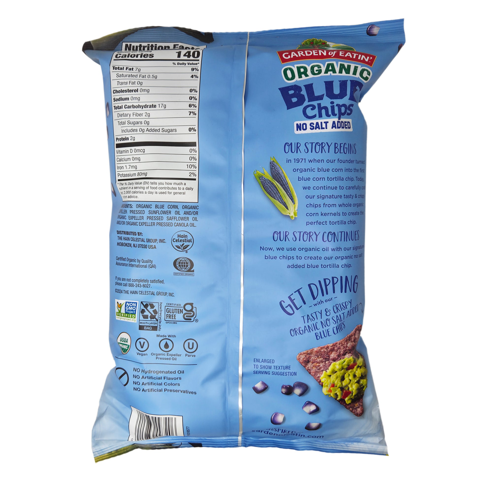 Garden of Eatin' No Salt Added Blue Corn Tortilla Chips- 14oz - Healthy Heart Market