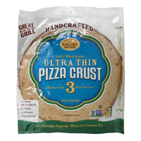 Packaged 3 ultra thin pizza crust, whole grain, non gmo