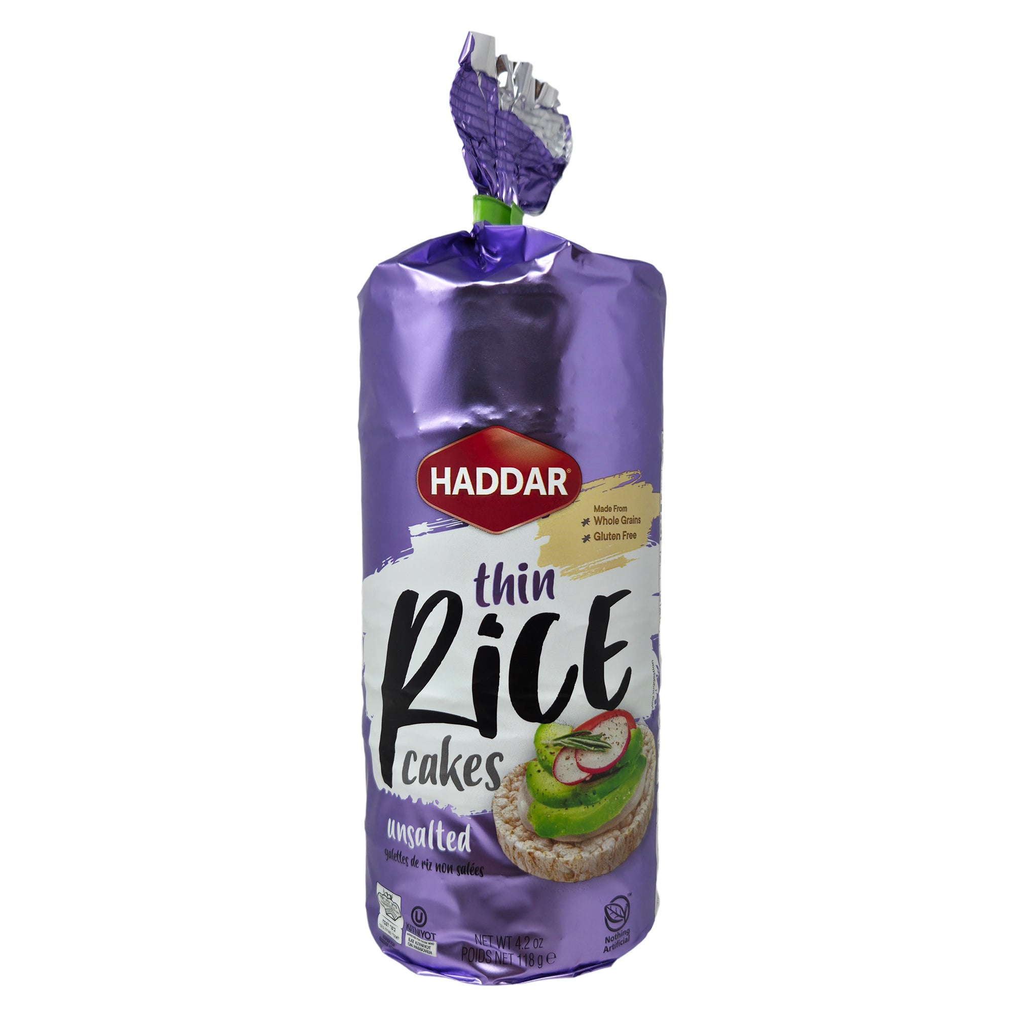 Haddar Unsalted Thin Rice Cakes Gluten Free - 4.2oz