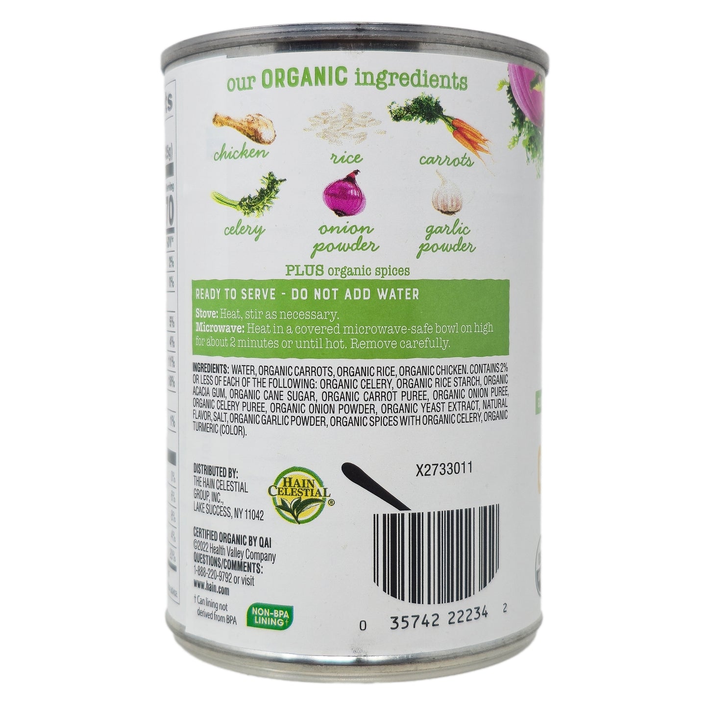 Health Valley Organic Chicken and Rice Soup Low Sodium - 15oz.
