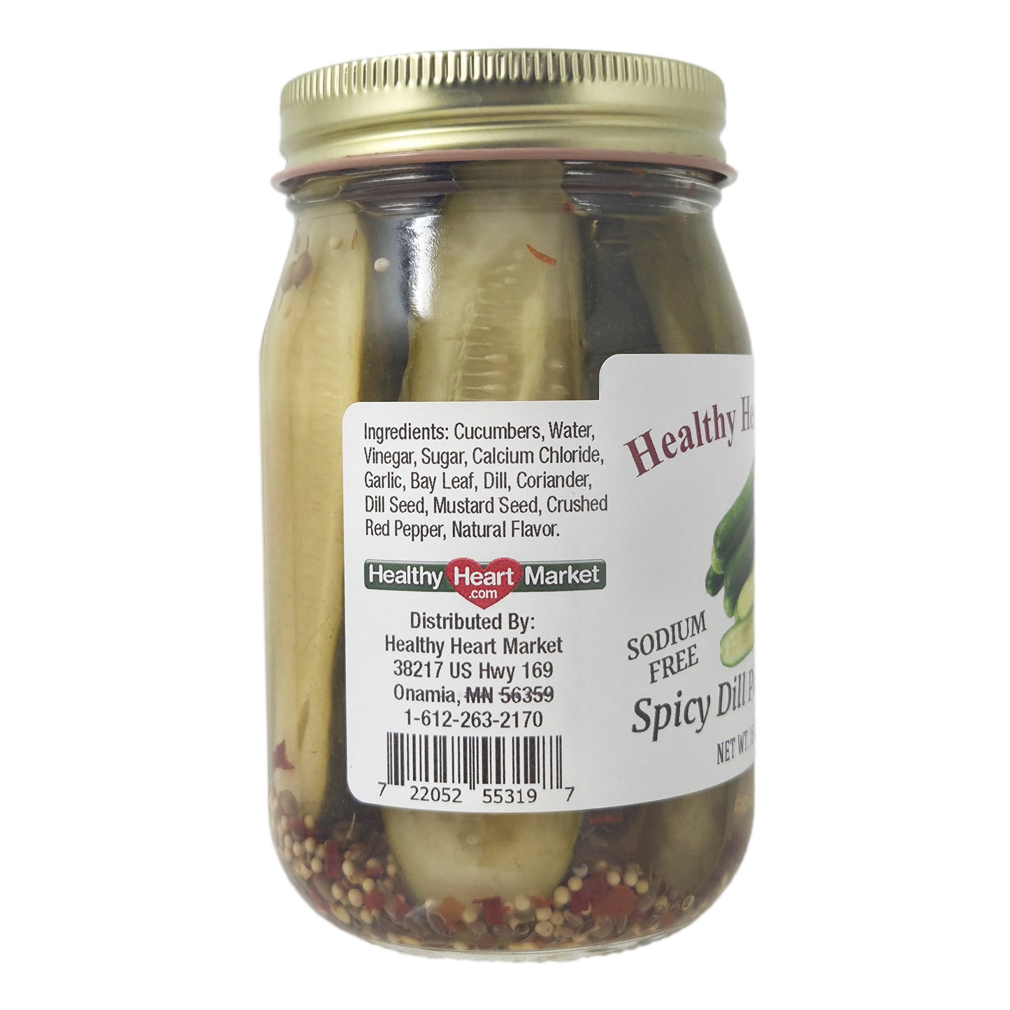 Healthy Heart Market Sodium Free Spicy Dill Pickle Spears - 16oz.