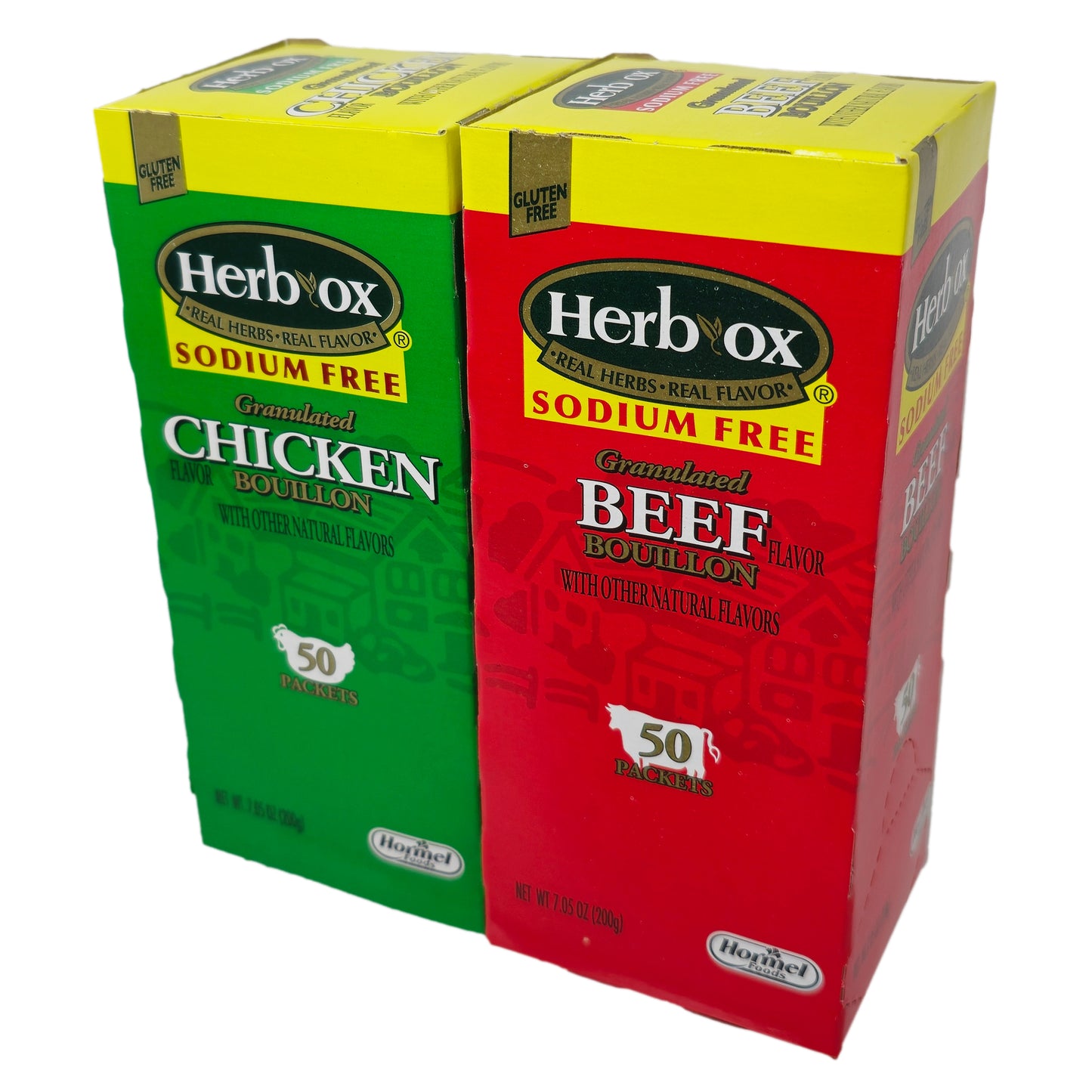 Herb-Ox Sodium Free Beef and Chicken Bouillon 100 Packets