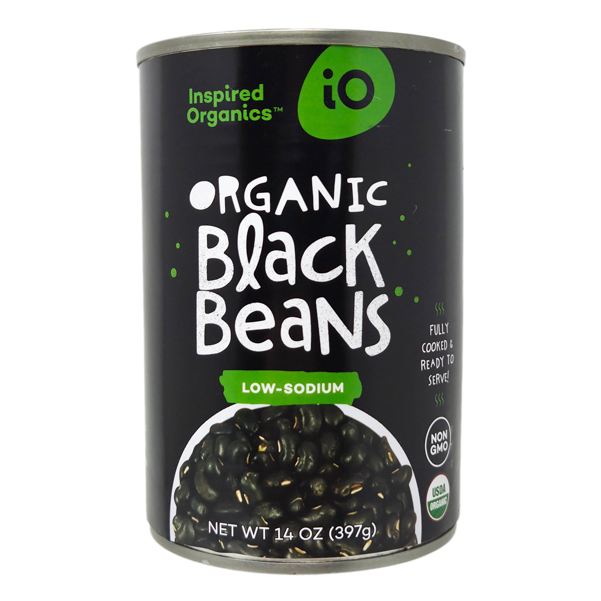 Inspired Organics Low Sodium Black Beans - 14oz.