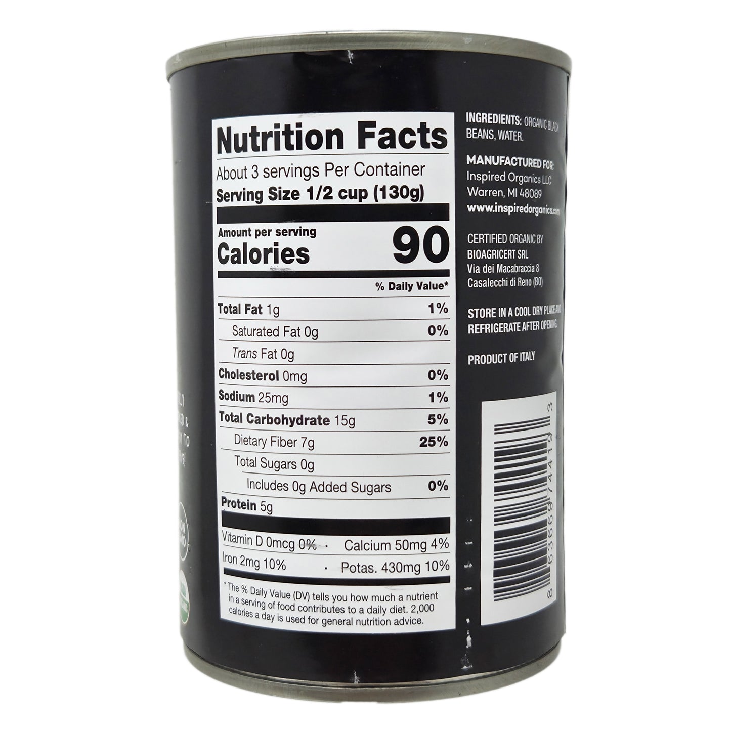 Inspired Organics Low Sodium Black Beans - 14oz.