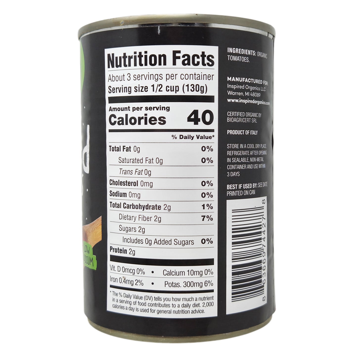 Inspired Organics Low Sodium Crushed Tomatoes - 14.1 oz
