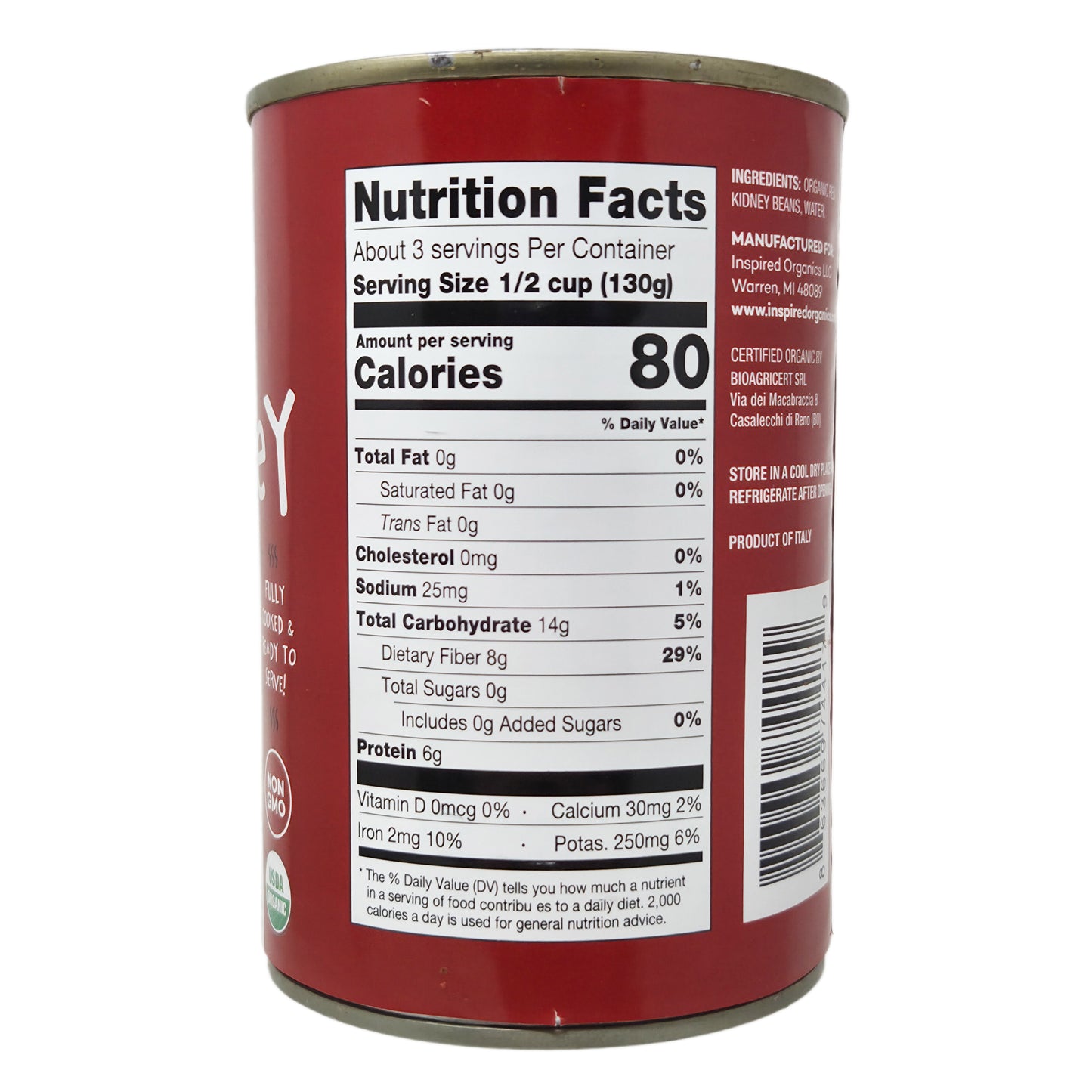 Inspired Organics Low Sodium Red Kidney Beans - 14oz.