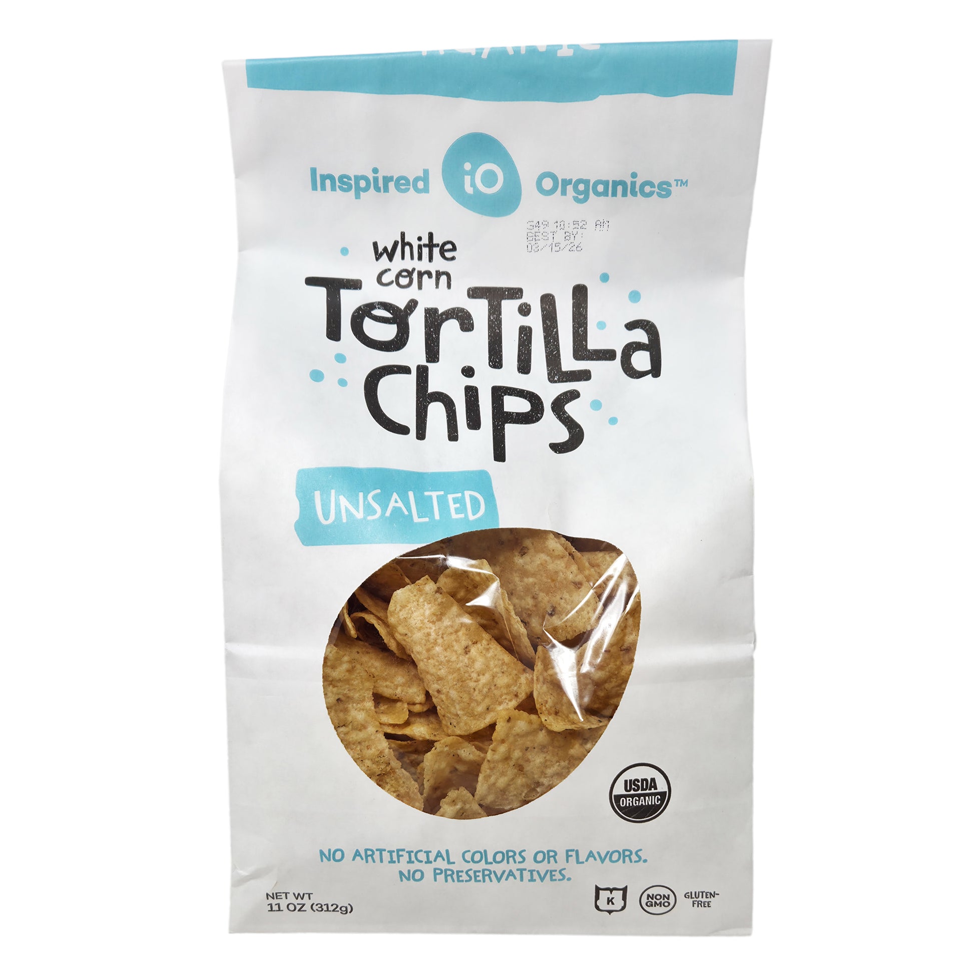 Inspired Organics Unsalted White Corn Tortilla Chips - 11oz - Healthy Heart Market
