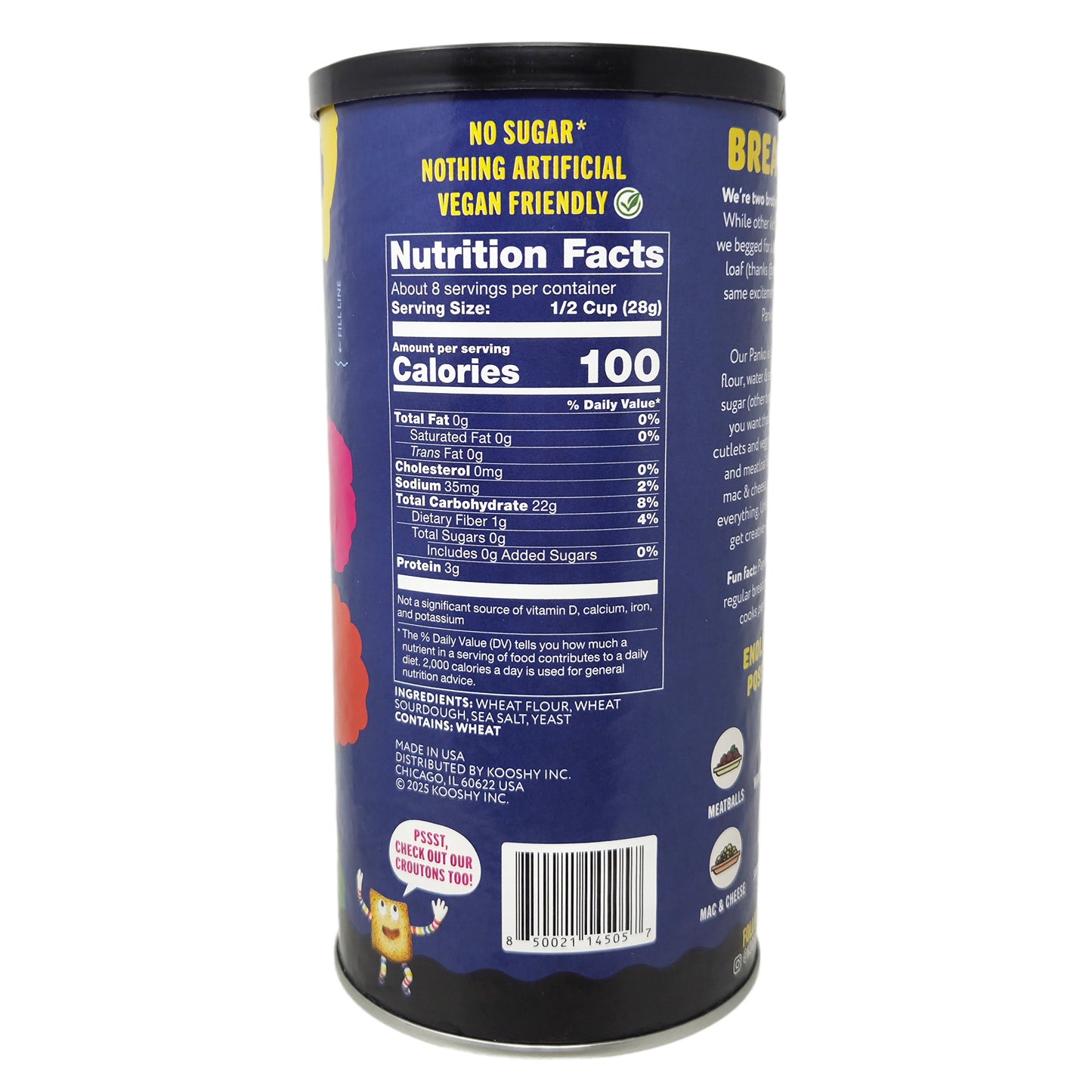 Kooshy Sourdough Plain Panko Breadcrumbs - 7.5oz.