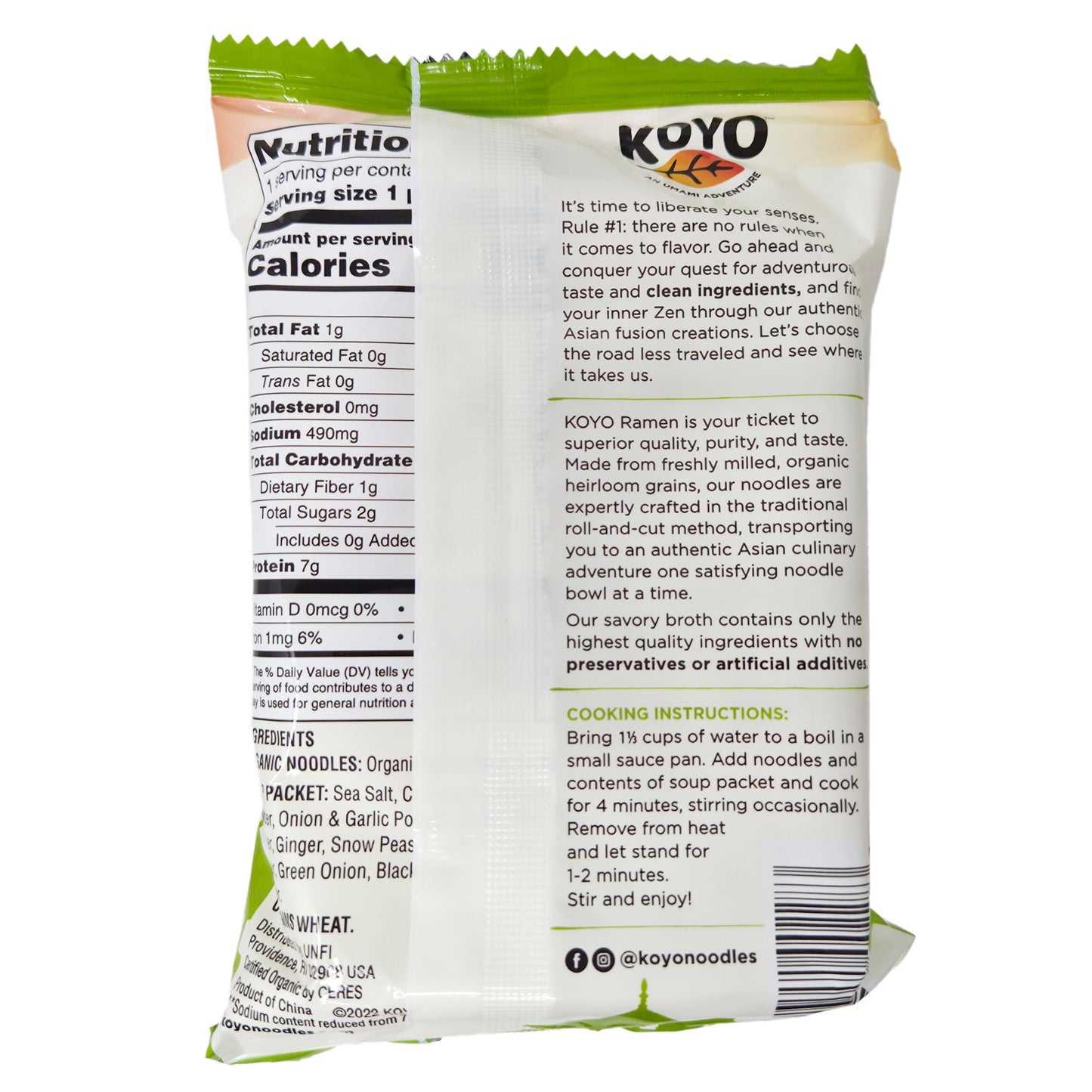 Koyo Reduced Sodium Asian Vegetable Vegan Ramen - 2.1oz