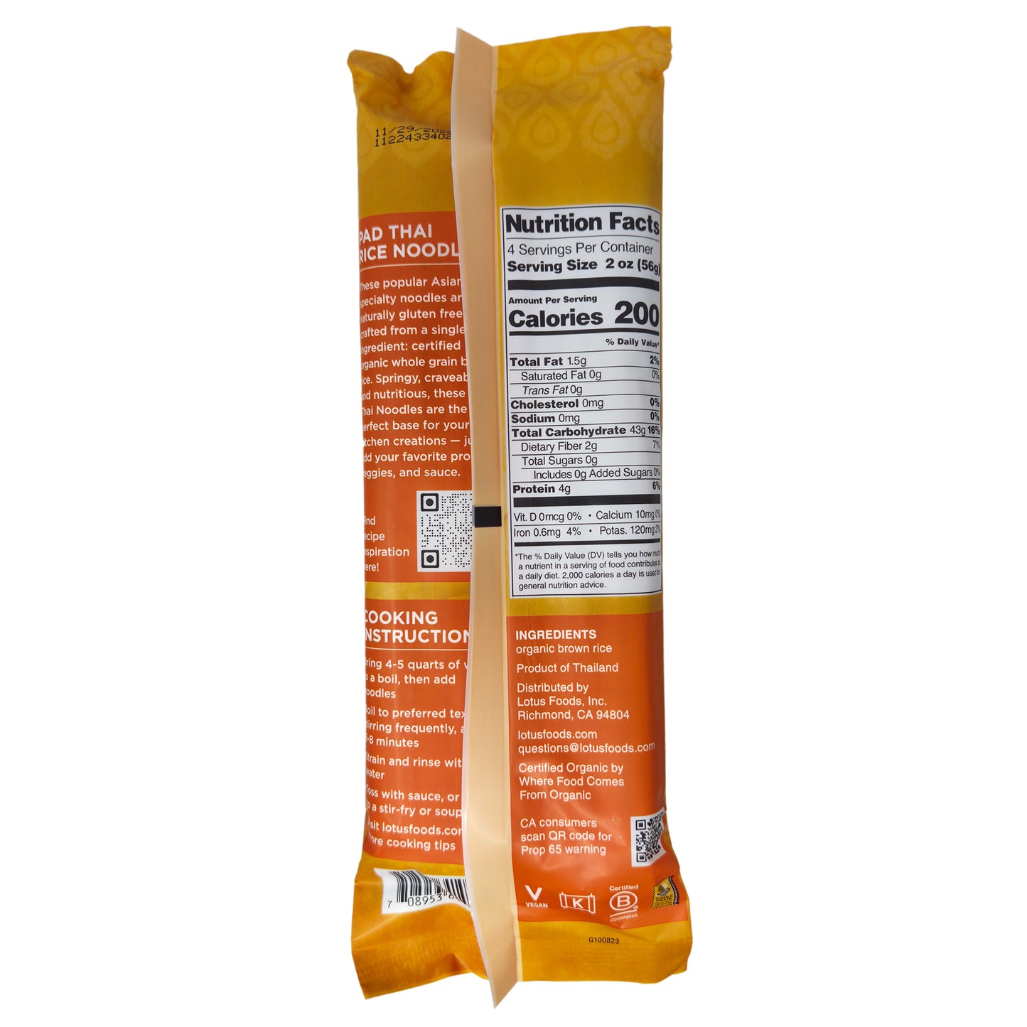 Lotus Foods Brown Pad Thai Rice Noodles - 8oz.