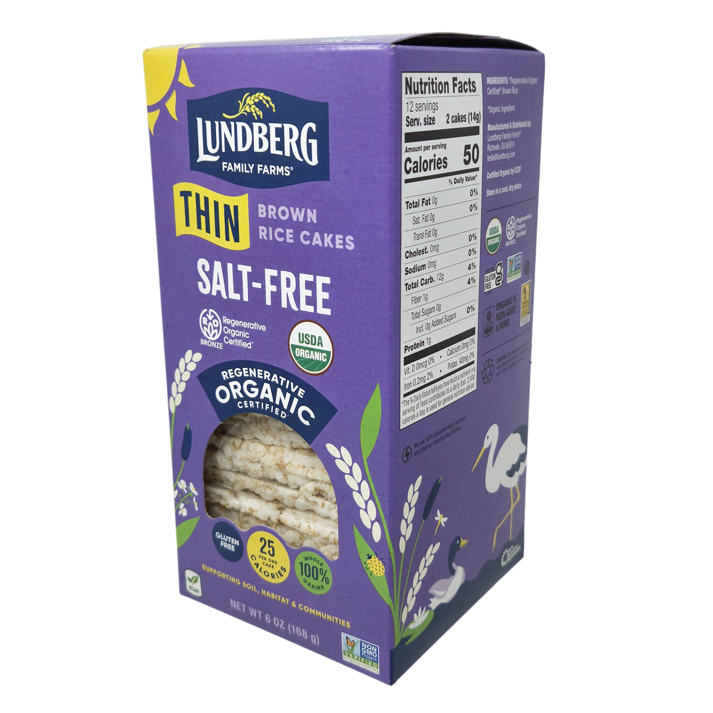 Lundberg Salt-Free Thin Brown Rice Cakes - 6oz.