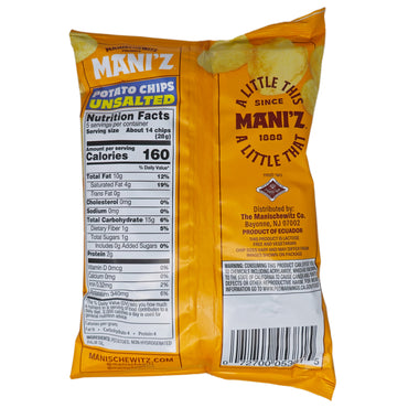 Mani'z Potato Chips Unsalted - 5oz - Healthy Heart Market