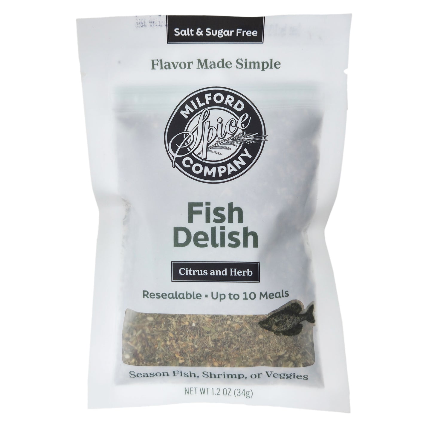 Milford Spice Co. Fish Delish Salt Free Seasoning - 1.2 oz