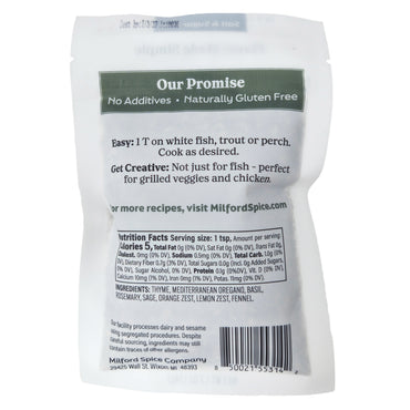 Milford Spice Co. Fish Delish Salt Free Seasoning - 1.2 oz
