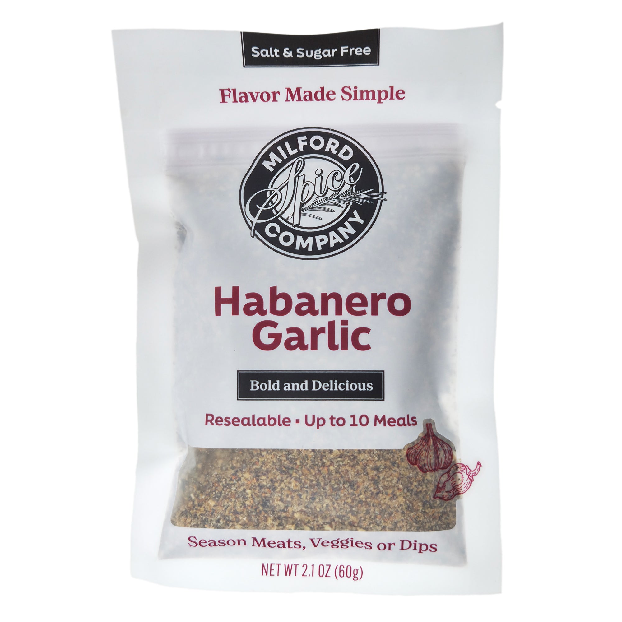 Milford Spice Co. Habanero Garlic Salt Free Seasoning - 2.1 oz.