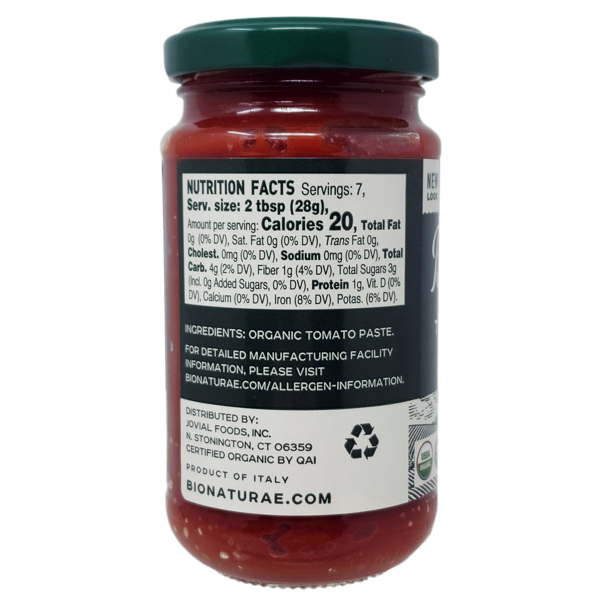 Bionaturae Organic Tomato Paste No Salt Added 7oz Healthy Heart Market