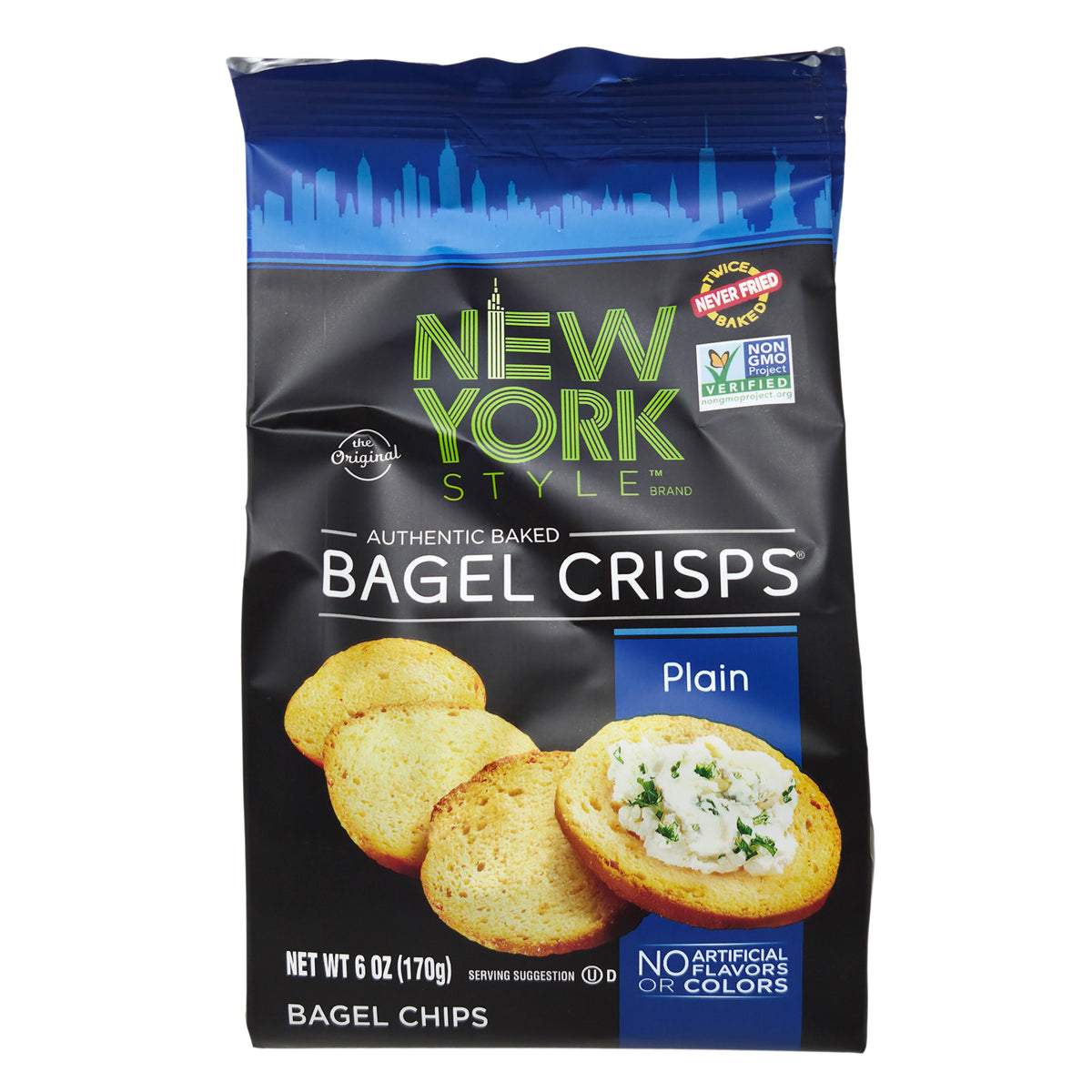 New York Style Authentic Baked Bagel Crisps Plain - 6oz
