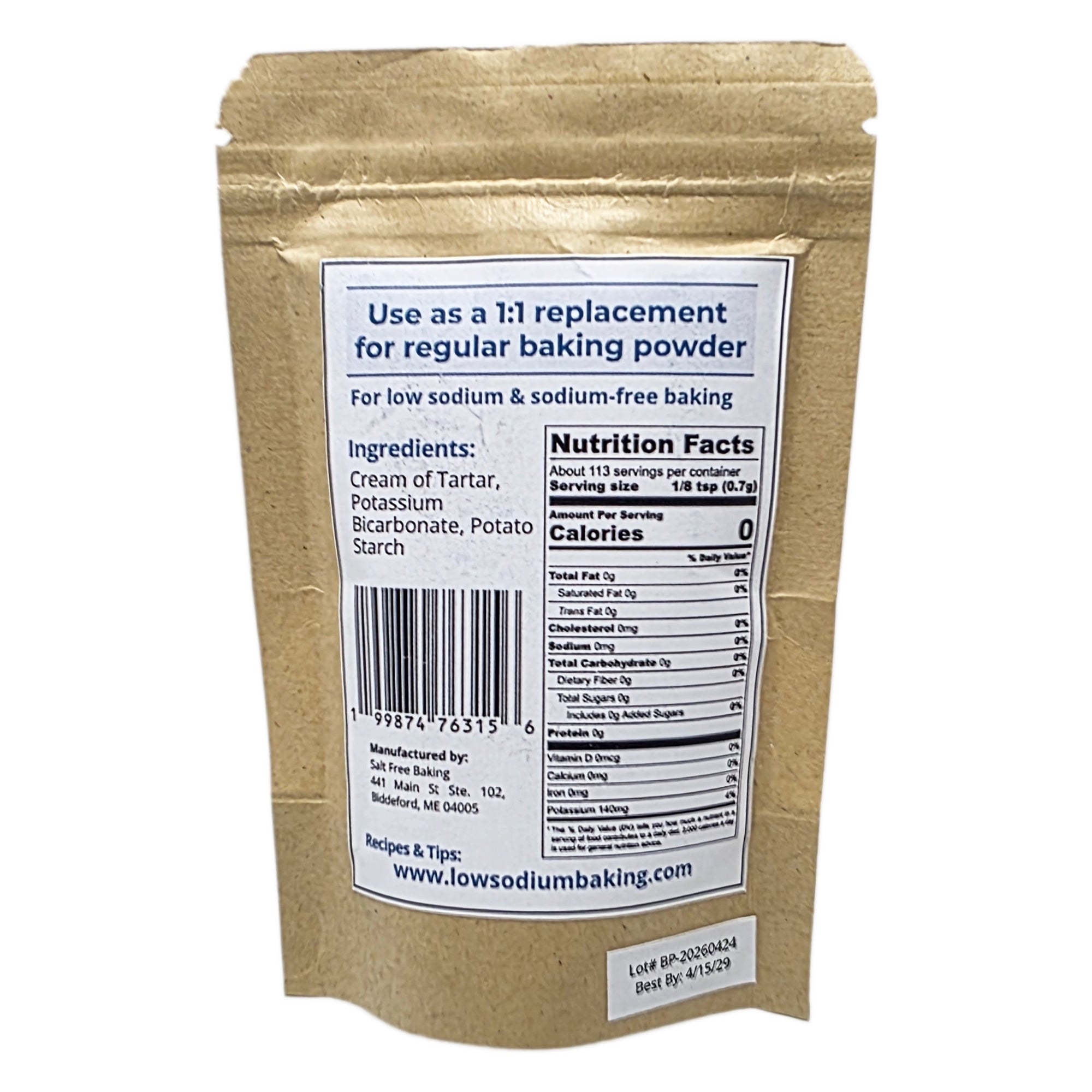 No Salt Needed Sodium Free Baking Powder - 3oz. – Healthy Heart Market