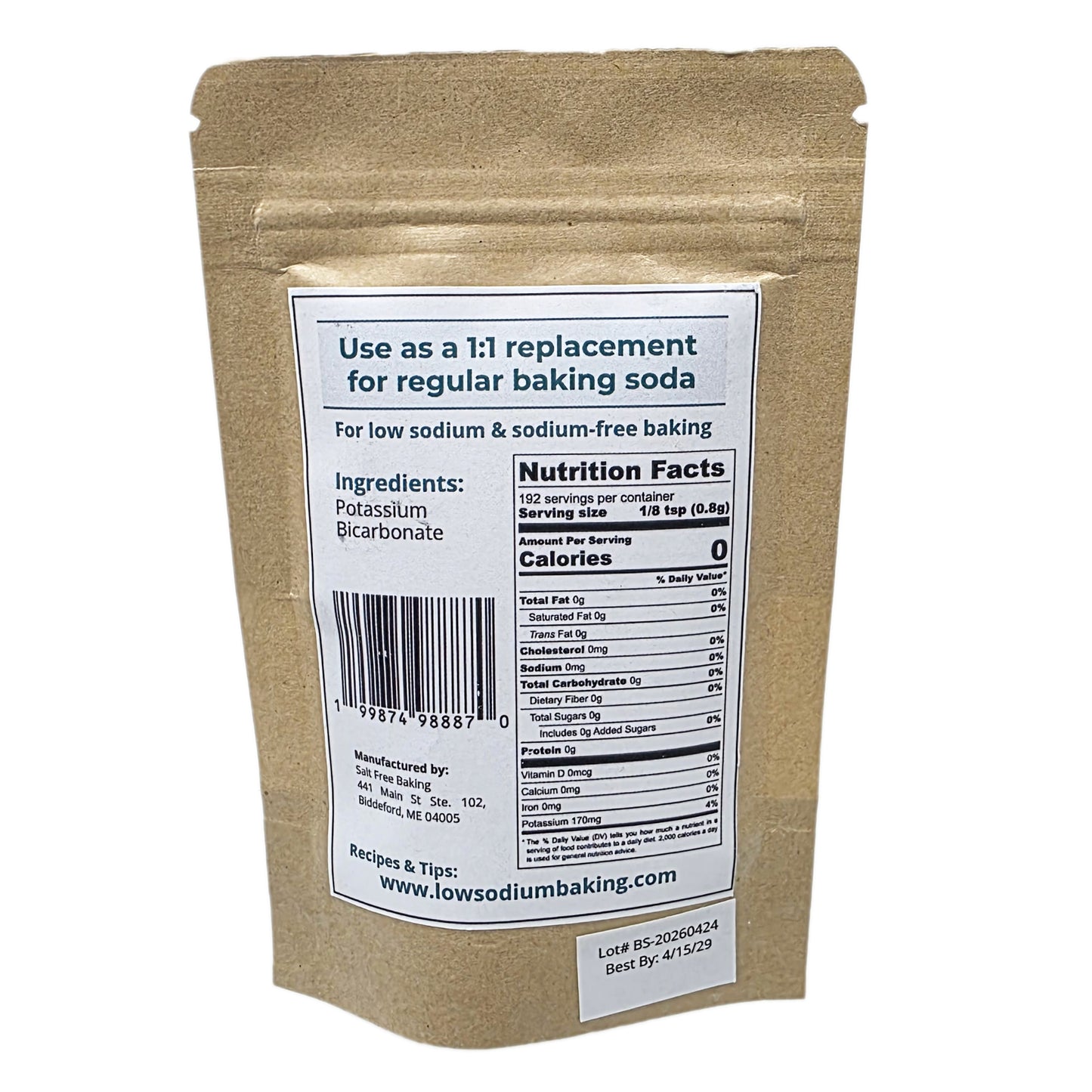 No Salt Needed Sodium Free Baking Soda - 3oz.