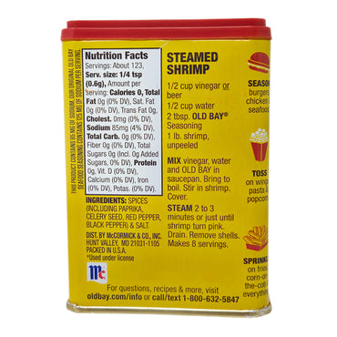 Old Bay Seasoning 30% Less Sodium - 2.62oz - Healthy Heart Market