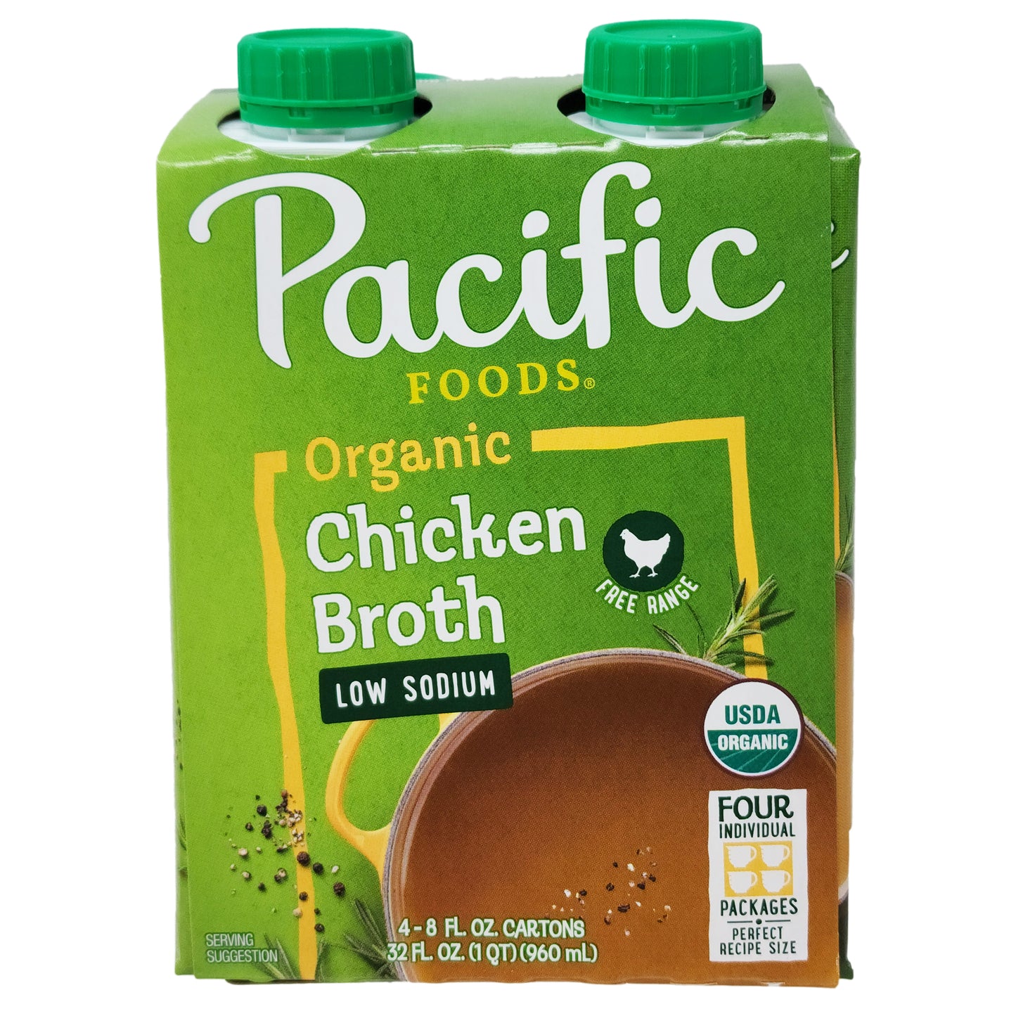 4 pack - Pacific Organic Low Sodium Chicken Broth - 8oz.