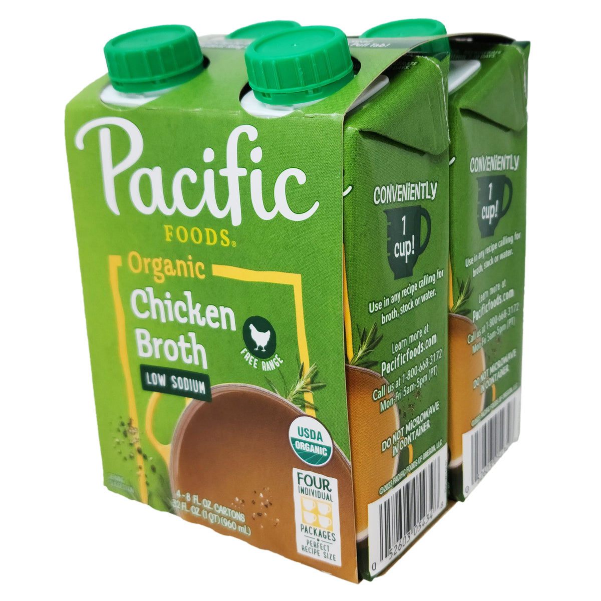 4 Pack - Pacific Organic Low Sodium Chicken Broth - 8oz. - Healthy Heart Market