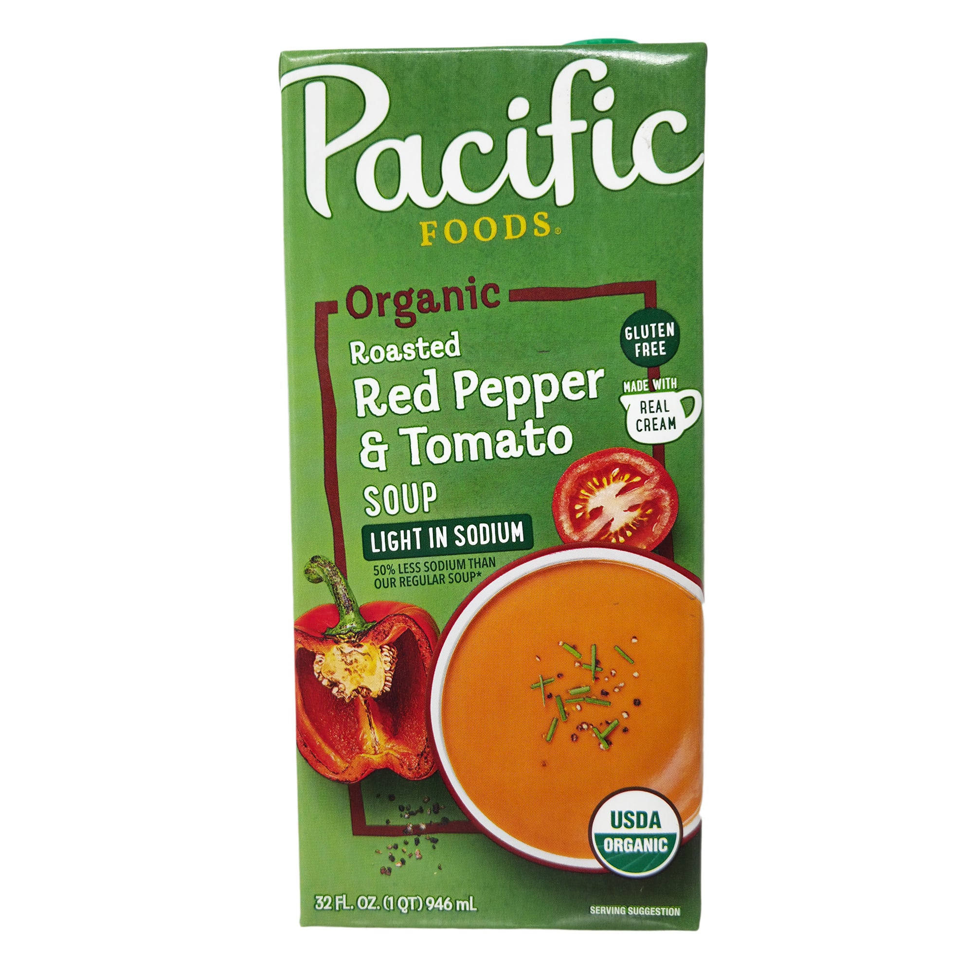 Pacific Organic Light in Sodium Roasted Red Pepper & Tomato Soup - 32oz.