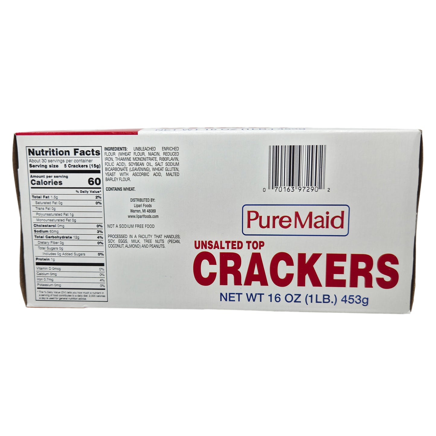PureMaid Unsalted Top Crackers - 16oz.