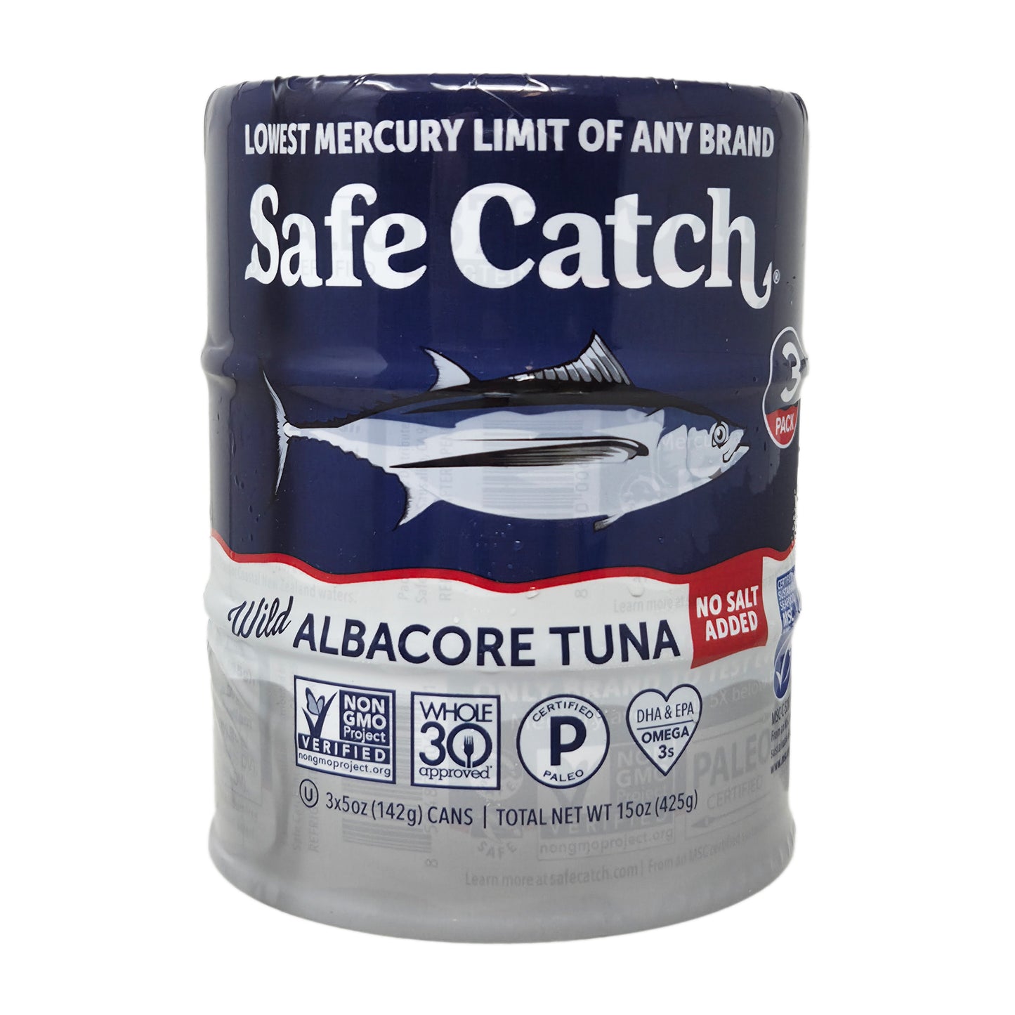 3pk - Safe Catch No Salt Added Wild Albacore Tuna - 5oz.