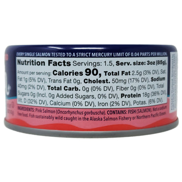 Safe Catch No Salt Added Wild Pacific Pink Salmon - 5oz.