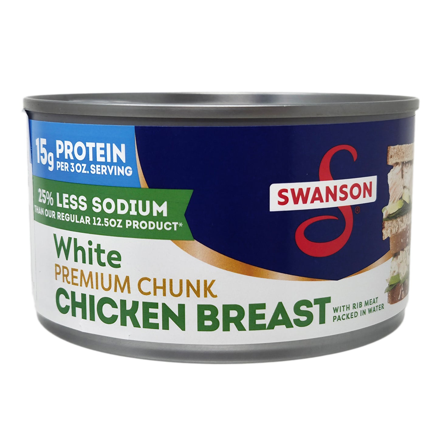 Swanson's 25% Less Sodium White Premium Chunk Chicken Breast - 12.5oz.