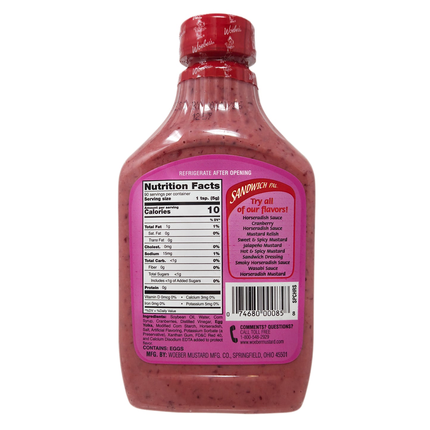 Woeber's Cranberry Horseradish Sandwich Pal Sauce- 16oz. - Healthy Heart Market