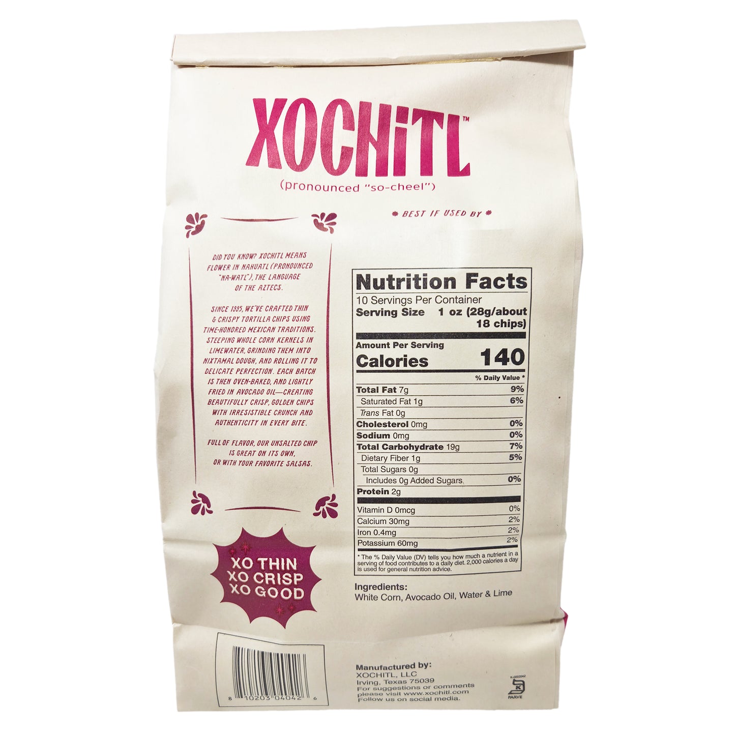 Xochitl No Salt Corn Chips-10 oz