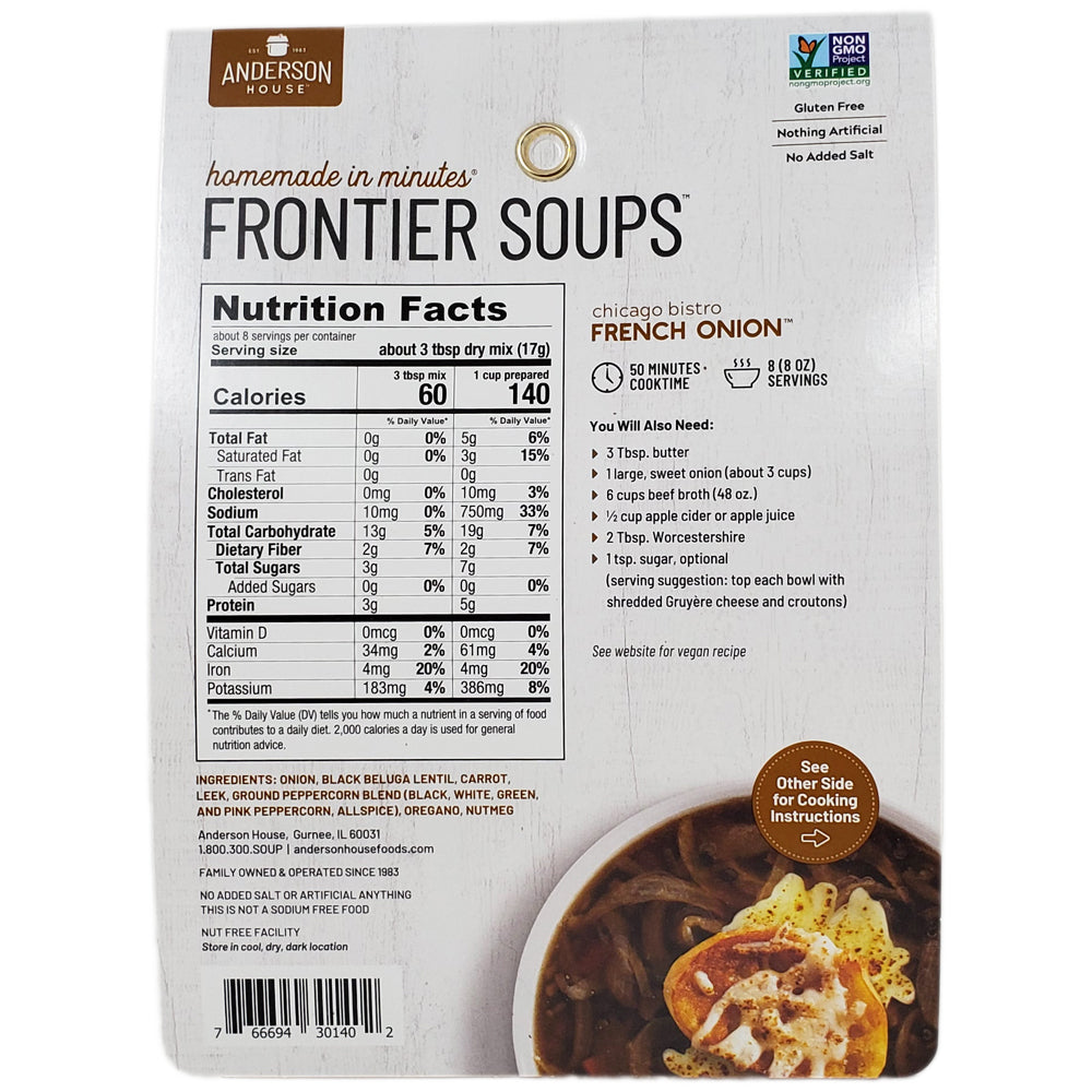 Frontier Soups Chicago Bistro French Onion Soup Mix - 4.75 oz packet
