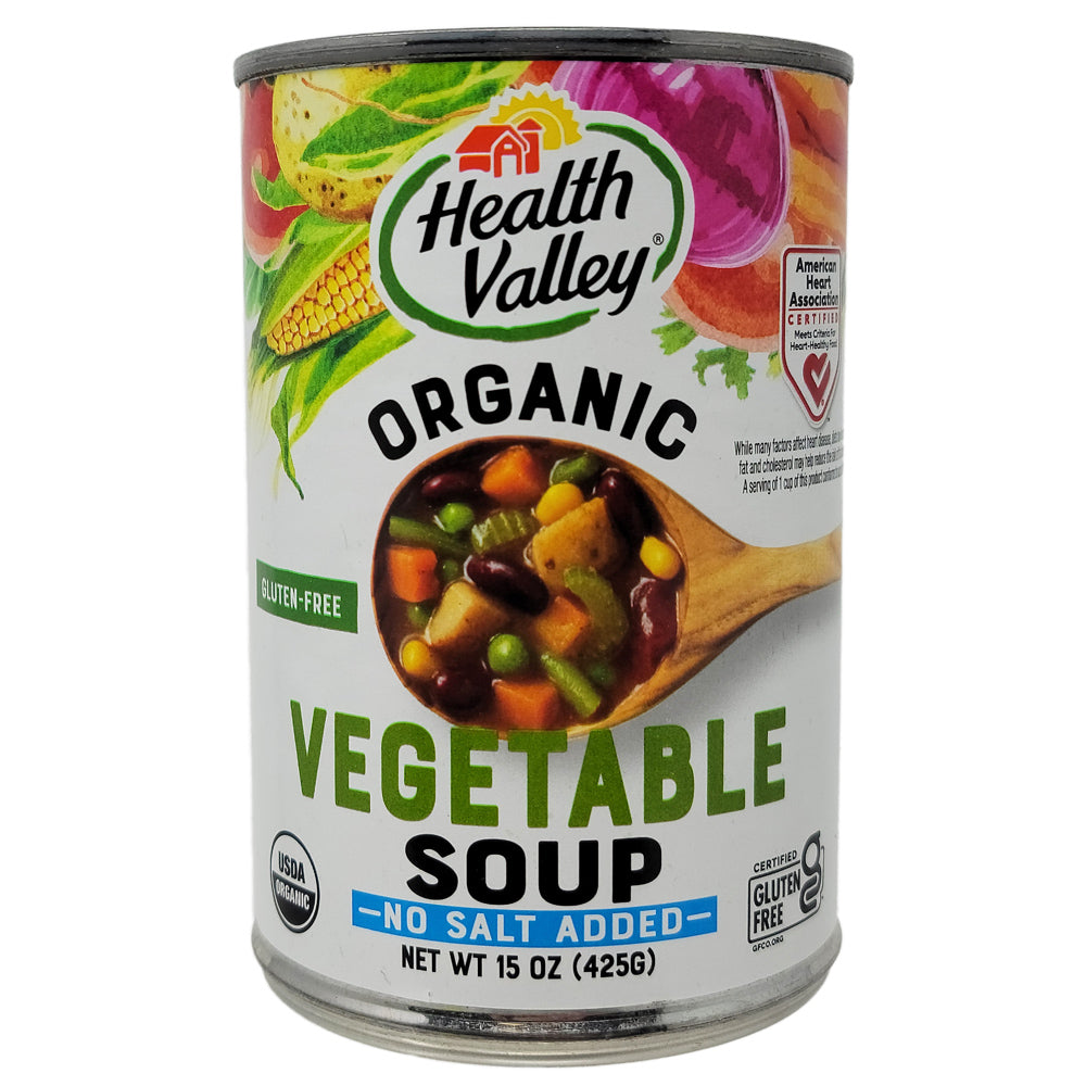Health Valley Organic Soup, No Salt Added, Vegetable, 15 Ounce (Pack of 12)