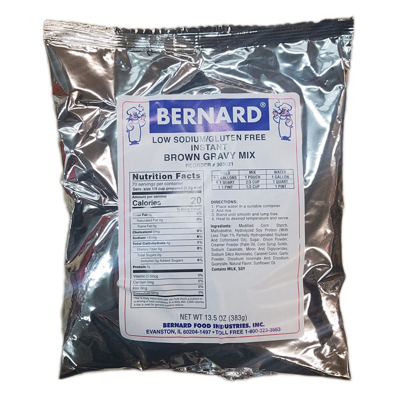 Bernard Low Sodium/Gluten Free Brown Gravy Mix-13.5 oz. - Healthy Heart Market